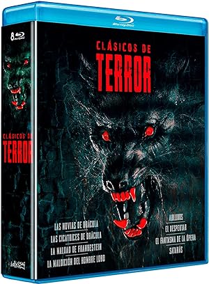 Clasicos del terror (Blu-ray) Pack 8 peliculas: Satanas / Fantasma de la Opera / Novias de Dracula / Maldicion del Hombre Lobo / Maldad de Frankestein / Cicatrices de Dracula / El Despertar / Aullidos