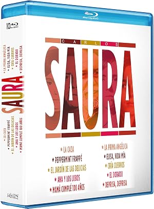 Carlos Saura (Blu-ray) Pack 10 peliculas: La Caza/Peppermint Frappe/Jardin de las Delicias/Ana y los Lobos/Mama Cumple 100 A&ntilde;os/La Prima Angelica/Elisa,vida mia/Cria Cuervos/El Dorado/Deprisa,deprisa