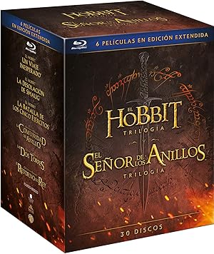 El Hobbit Trilogía - El Señor de los Anillos Trilogía [30 discos] [Blu-ray]