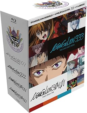 Evangelion Rebuild. 1.11 &middot; 2.22 &middot;3.33 &middot; 3.0+1.11. Colecci&oacute;n Completa de Peliculas. Blu-ray.