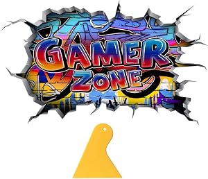 JPGhaha 2 Piezas Adhesivos de Pared de 3D Gamer 90CM GAME ZONE Pegatina de Pared Gamer P&oacute;ster de Videojuegos para Habitaci&oacute;n de Los Ni&ntilde;os y Ni&ntilde;os Regalo Decorativo